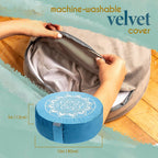 Meditation Cushion Velvet Floor Pillow with Buckwheat Fill